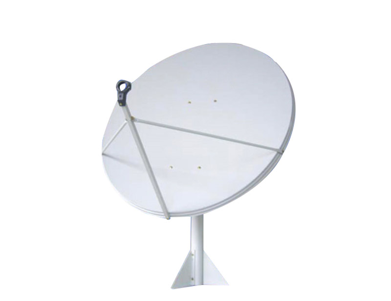 Sw-KU120 satellite dish antenna has a one-piece compression molded reflector
